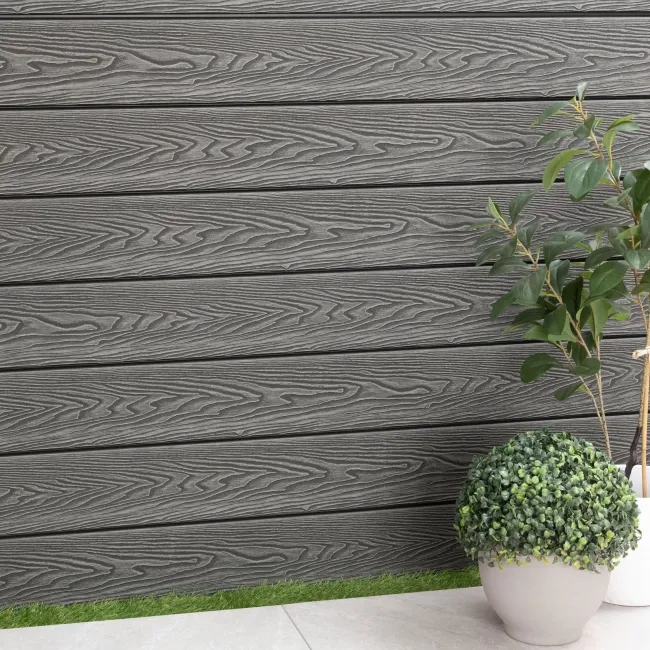 LuxeLine® Grey Embossed Shiplap Composite Wall Cladding - 2900mm