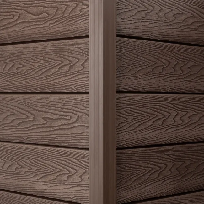 LuxeLine® Walnut Textured Composite Cladding Edging Corner Trim - 2500mm