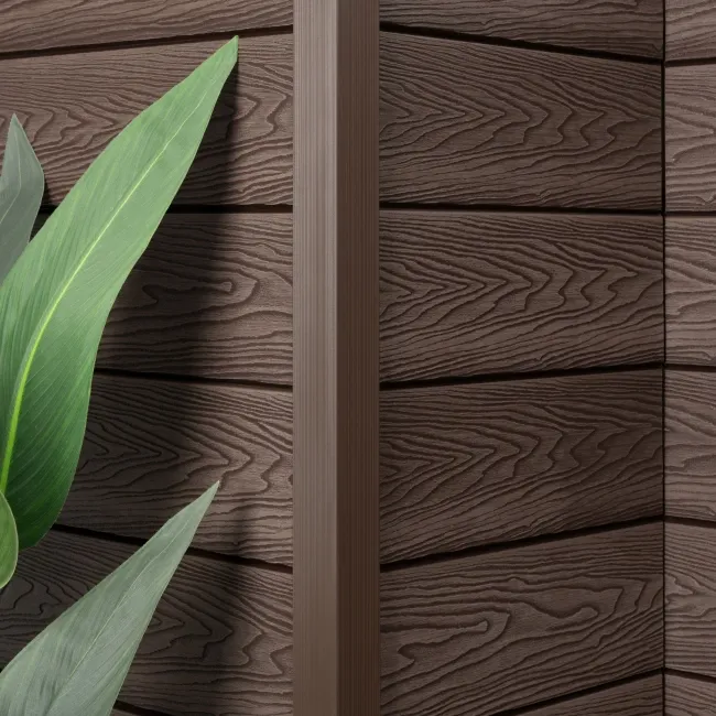 LuxeLine® Walnut Textured Composite Cladding Edging Corner Trim - 2500mm