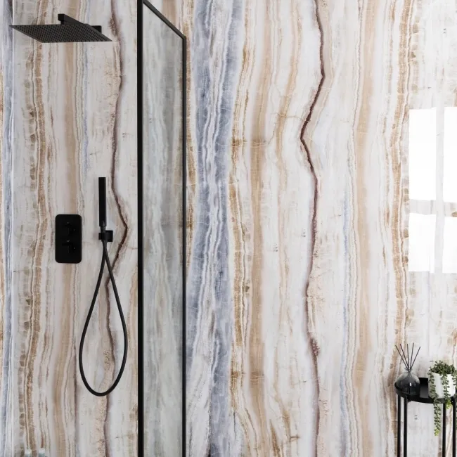 Trepanel Aqua Luxe® Onyx Multicolour Marble Effect Embossed Gloss SPC XXL Wall Panel