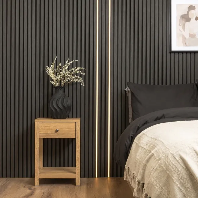 Trepanel Bright® Wall Panel Bluetooth LED Strip Lights With Black Casing - 2.4m Pack of 2