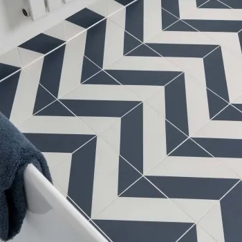 Zebra Blue and White Patterned Matt Striped Wall and Floor Tiles