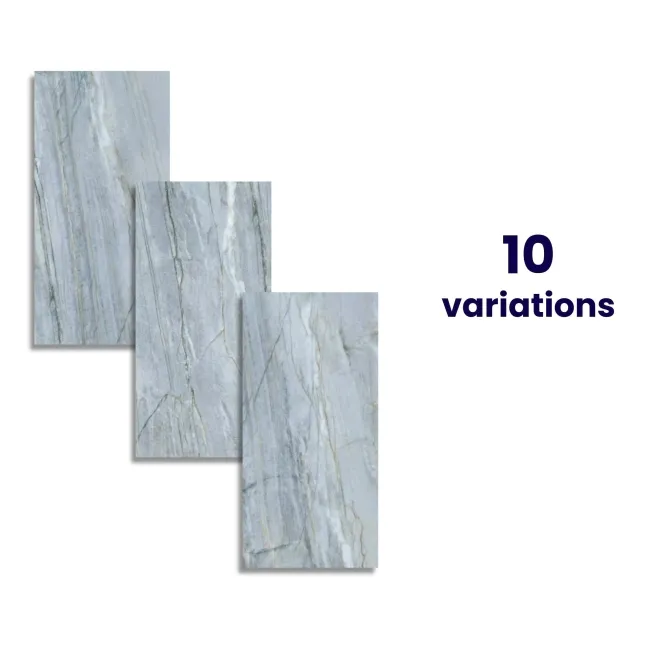 Falls Blue Semi Polished Marble Effect Large Wall and Floor Tiles