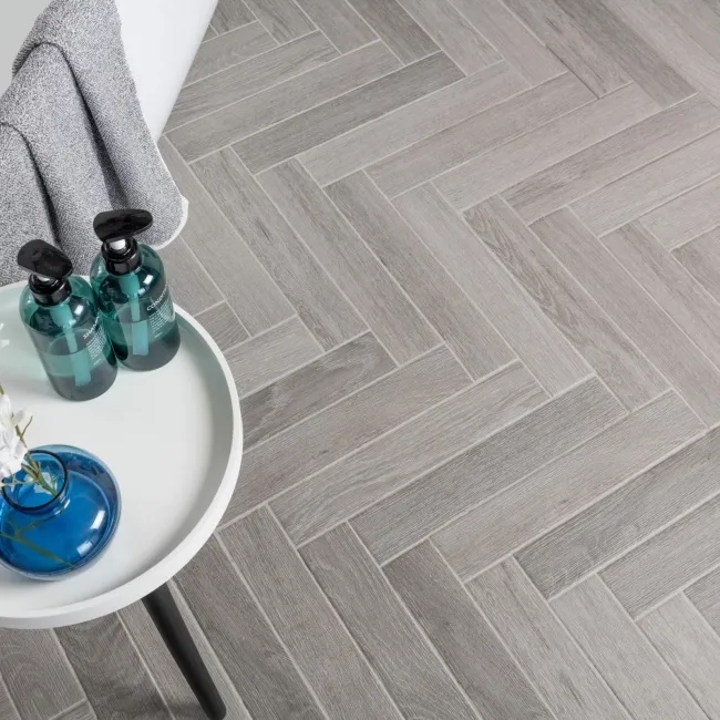 Bonsai Smoky Grey Wood Effect Porcelain Wall and Floor Tiles