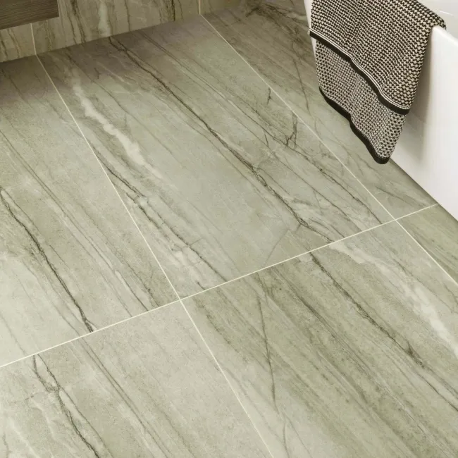 Falls Green Semi Polished Marble Effect Large Wall and Floor Tiles
