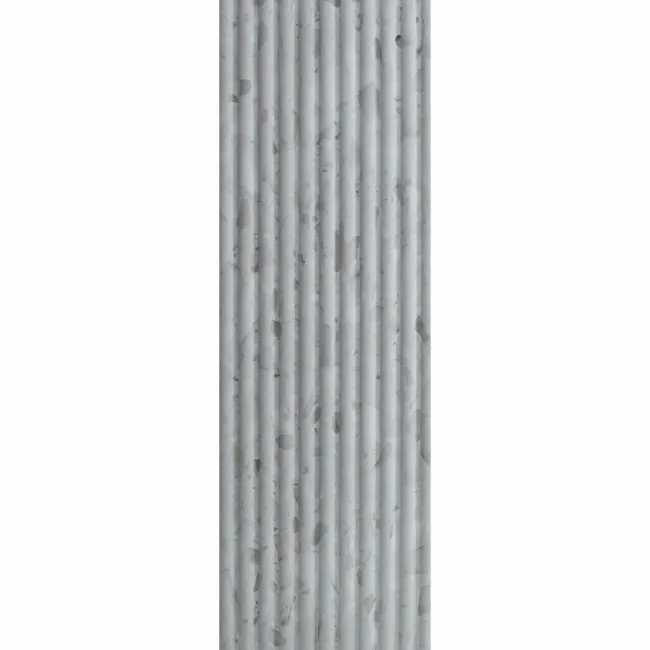 Indulgence Terrazzo Grey Effect Fluted Decor Wall Tiles