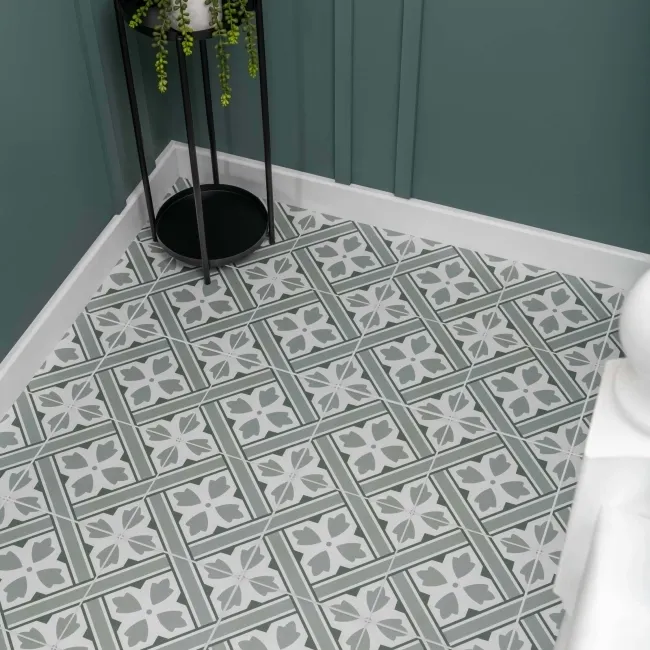 Mr Jones Green Matt Patterned Ceramic Wall and Floor Tiles