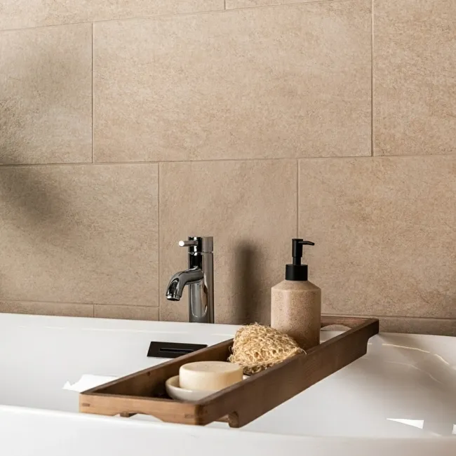 Oasis Haven Matt Beige Stone Effect Wall And Floor Tiles