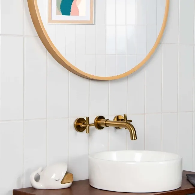 Rhian White Gloss Brick Ceramic Wall Tiles