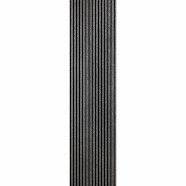 Trepanel Design® Grey Slate Effect Slat on Black Felt Wall Panels