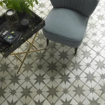 Scintilla Olive Green Star Pattern Tiles