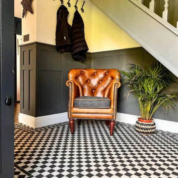 Churchill Snow & Midnight Chequer Mosaic Tiles