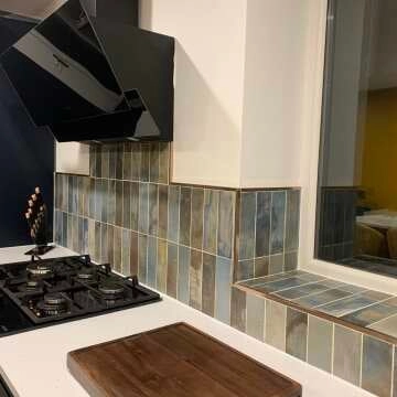 Raku Glazed Multi Coloured Rustic Wall Tiles