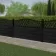 LuxeLine Composite Fence Panel Black 3ft High - Geometric Decorative Screen with Aluminium Post