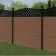LuxeLine Composite Fence Panel Teak 6ft High - Curve Top Lattice Decorative Screen with Buried Aluminium Post