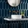 Pickett® Gloss Bevelled Navy Blue Hexagonal Metro Wall Tiles