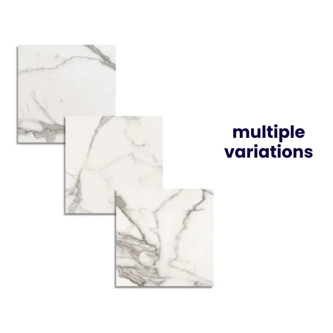 Cappella Polished White Carrara Marble Effect 75x75 Tiles