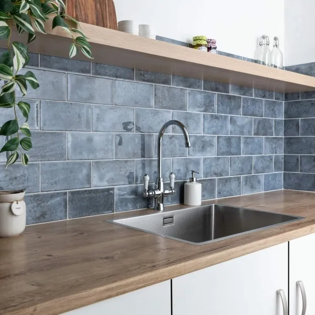 Farringdon Blue Gloss Metro Wall Tiles