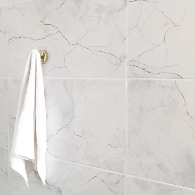 Clovelly White Carrara Marble Effect Gloss Wall Tiles