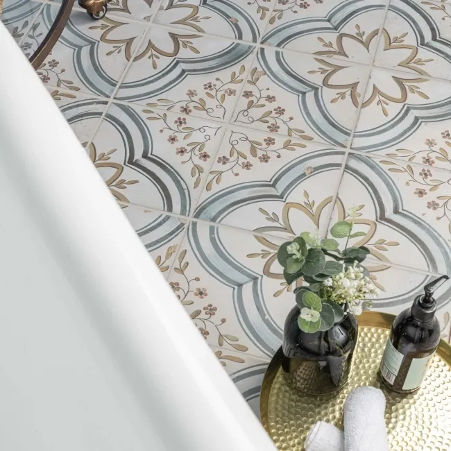 Cynosure Antique Multicolour Matt Patterned Floor Tiles