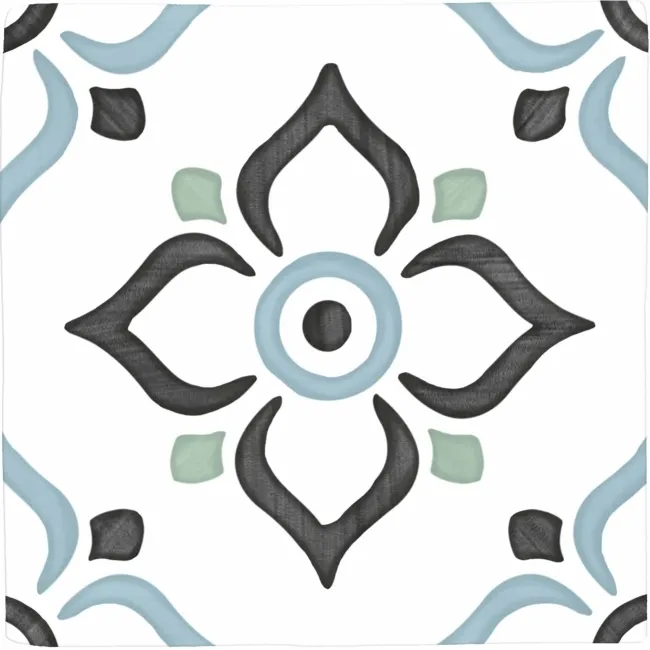 Dante Cross Blue Matt Patterned Wall and Floor Tiles