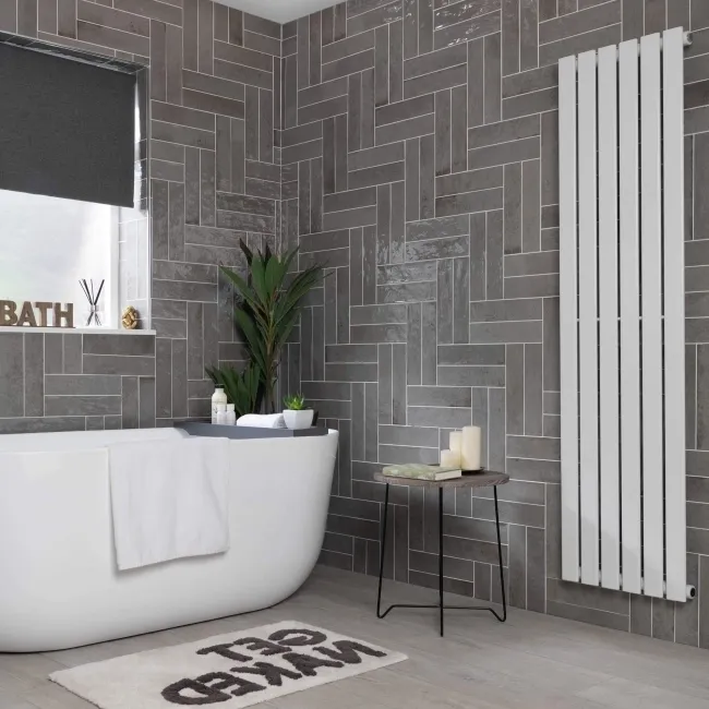 Faith Grey Gloss Rustic Brick Effect Wall and Floor Tile