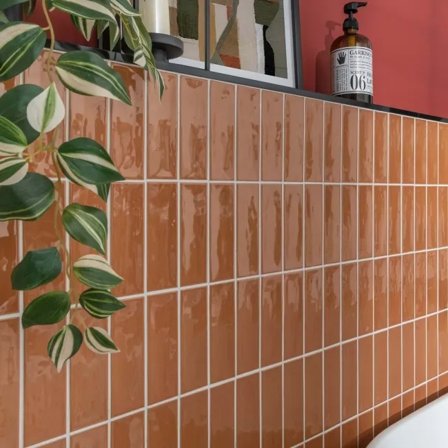 Hamlet Orange Gloss Brick Wall and Floor Tiles