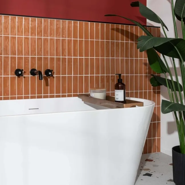 Hamlet Orange Gloss Brick Wall and Floor Tiles