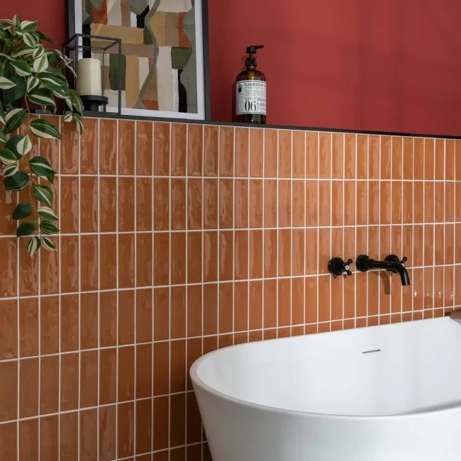 Hamlet Orange Gloss Brick Wall and Floor Tiles