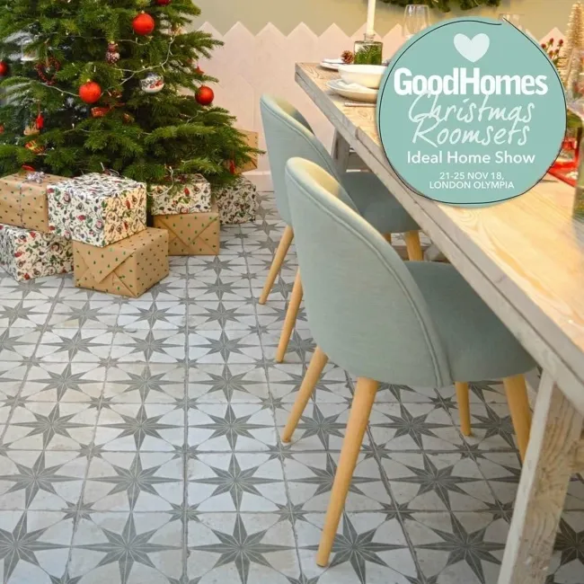 Scintilla Olive Green Star Pattern Tiles