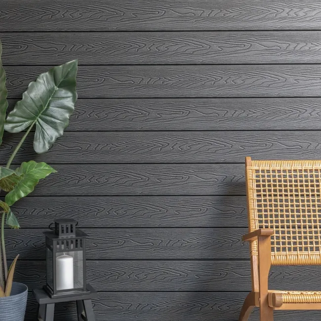LuxeLine® Dark Grey Embossed Shiplap Composite Wall Cladding - 2900mm