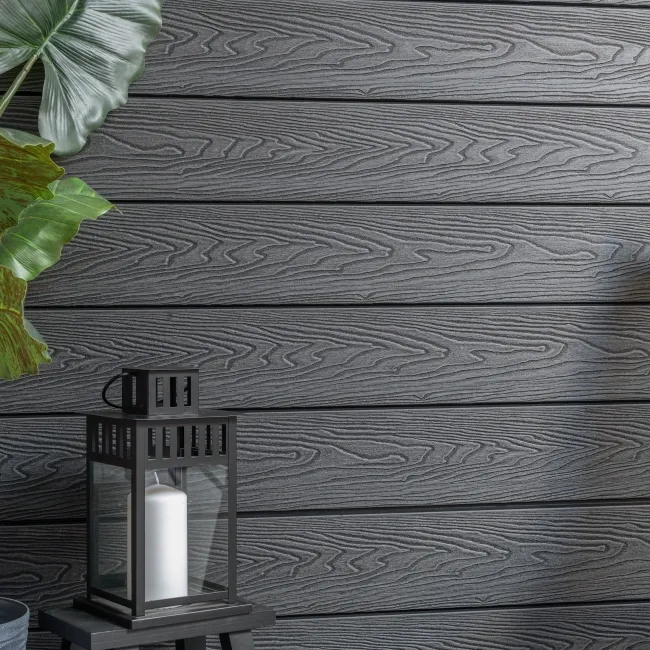 LuxeLine® Dark Grey Embossed Shiplap Composite Wall Cladding - 2900mm