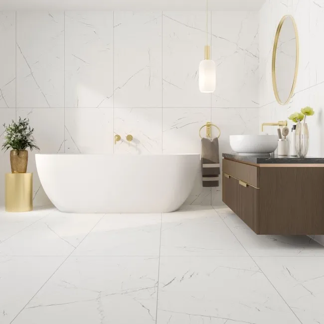 Eterna Marble White Marble Effect Wall and Floor Tiles