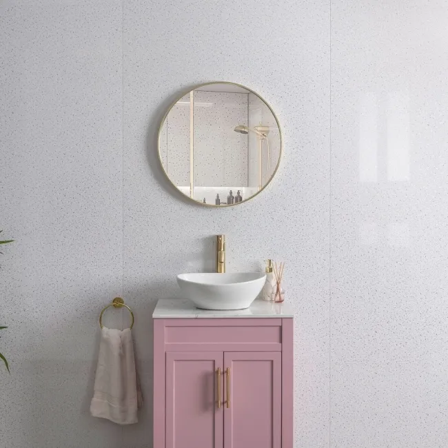 Trepanel Aqua® White Sparkle Quartz Effect PVC Bathroom Wall Panel