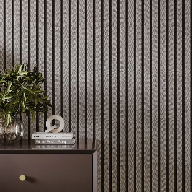 Trepanel® Texture Beige Herringbone Acoustic Wood & Felt Slat Panels