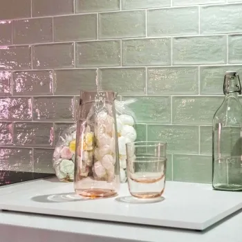 Eton Teal Rustic Gloss Green Metro Tiles