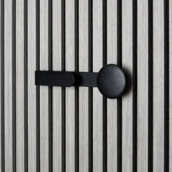 Trepanel Customise® Wooden Hanger Black Horizontal Metal Hook