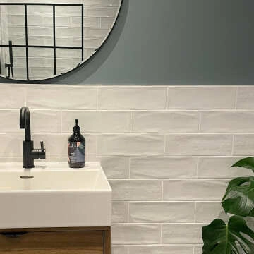 Rustic Gloss White Metro Tiles