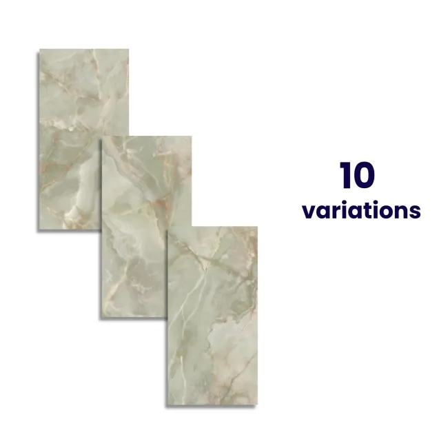 Apple Green Polished Onyx Marble Effect Large Wall and Floor Tiles