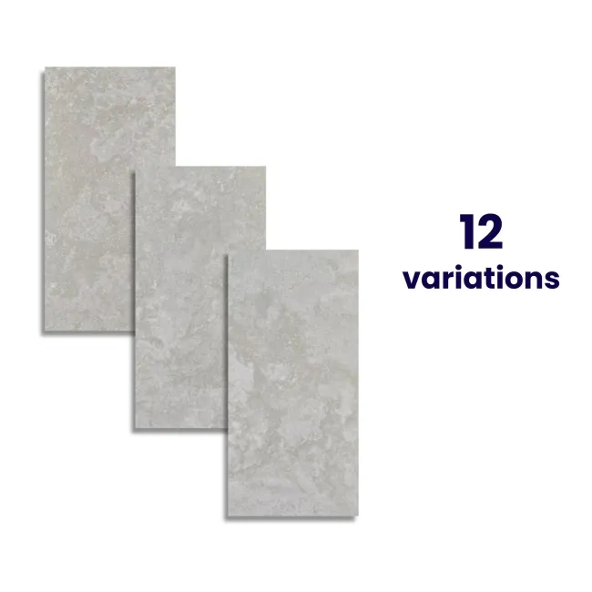 Mineral Grey Matt Travertine Effect Porcelain Floor Tiles