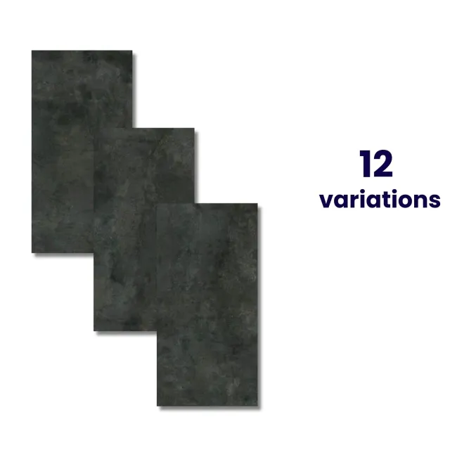 Foil Smoke Dark Grey Large Metallic Stone Effect 1200x600 Tiles