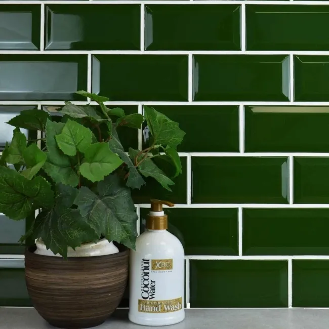 Park Green Ceramic Gloss Mini Metro Wall Tiles