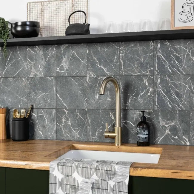 Camden Black Marble Effect Wall and Floor Tiles