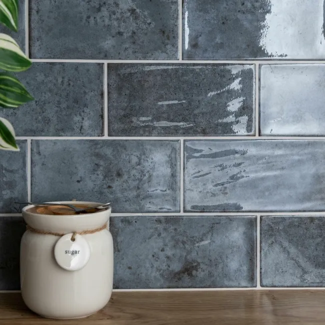 Farringdon Blue Gloss Metro Wall Tiles