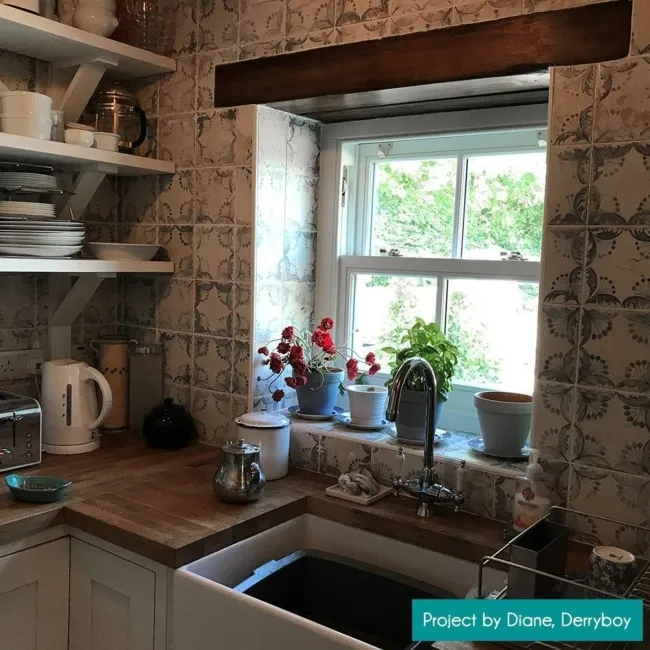 Vecchio Floreale Indigo Vintage Pattern Tiles