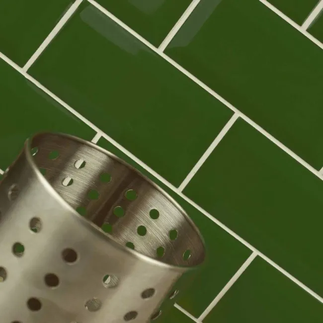 Park Green Ceramic Gloss Mini Metro Wall Tiles