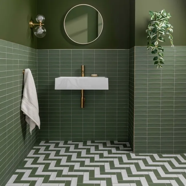 Hamlet Green Porcelain Matt Metro Wall and Floor Tiles