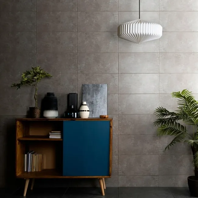 Steel Grey Matt Stone Effect Wall Tiles