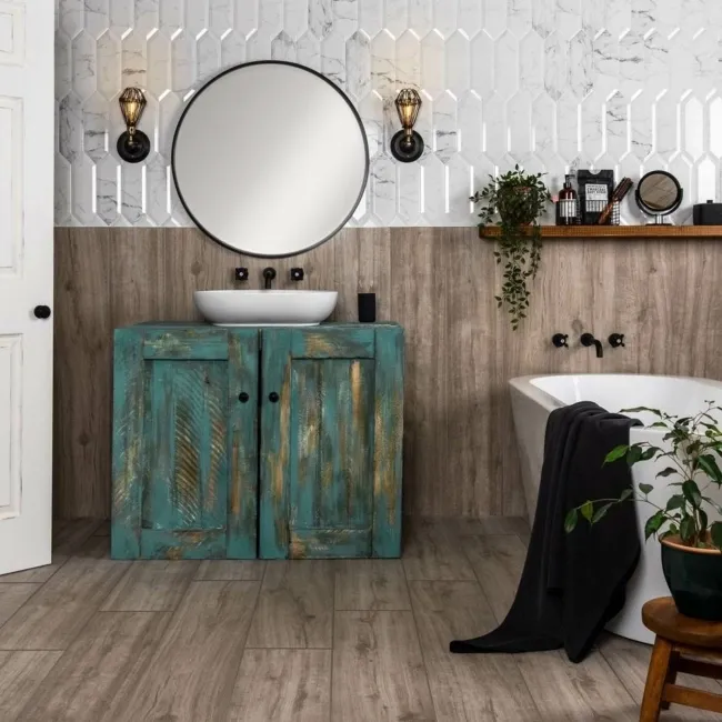 Pickett® White Gloss Bevelled Carrara Hexagonal Metro Wall Tiles