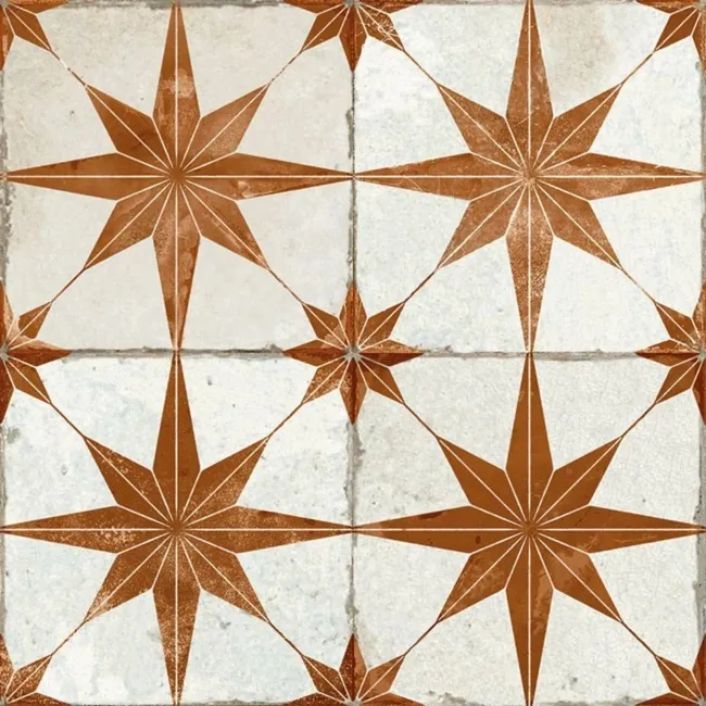 Scintilla Paprika Orange Star Pattern Tiles